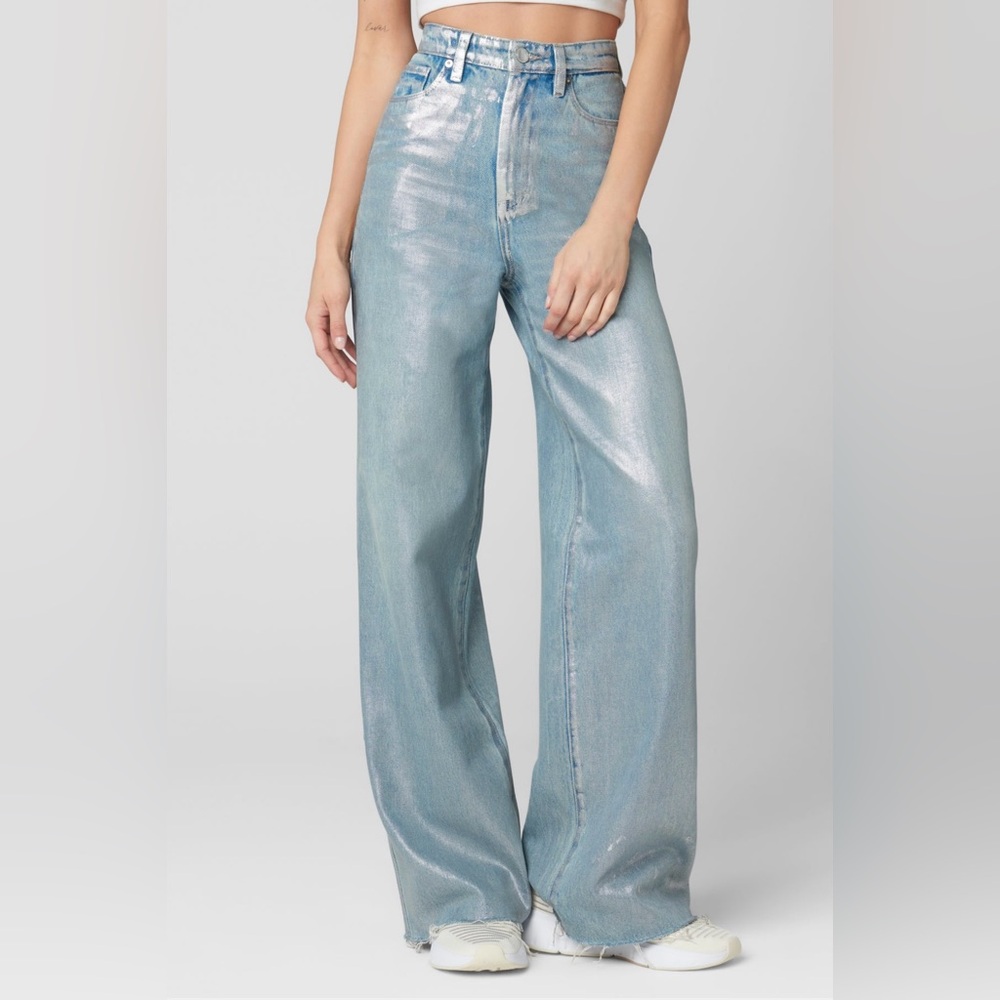 BLANKNYC in Silver Star Rib cage Wide Leg Denim Pant- New with tags! - Picture 2 of 6